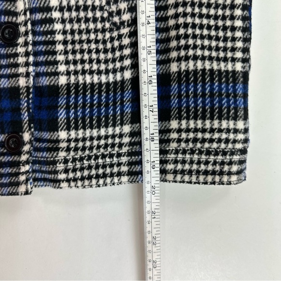 GUESS Girls Blue Plaid Jacket with Faux Fur Collar L-14 - Picture 7 of 9